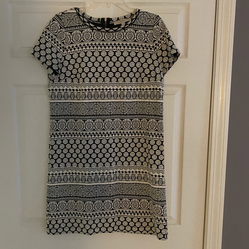 Loft Black and White Dress